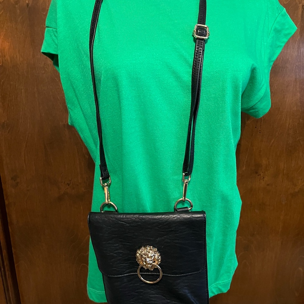 Carlos by Carlos Santana Black Crossbody Bag with Gold Accent